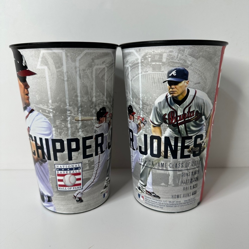 2‎ Chipper Jones Atlanta Braves Hall of Fame Class 2018 Souvenir Cups Coca-Cola